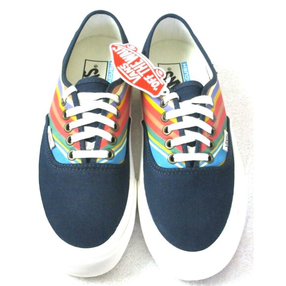 Vans Women's Authentic Sf Retro Stripes Dress Blues Canvas shoes Size 7 NWT - Picture 2 of 5